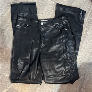 Zara Black Faux Leather Pants